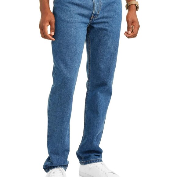 George Men's Regular Fit  Straight Leg Jeans light wash  Wash Blue 32 x 34 - Picture 3 of 7